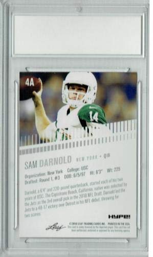 Sam Darnold 2018 Leaf HYPE! #4A Masterpiece True 1 of 1 Rookie Card PGI 10 - Leaf Football Cards