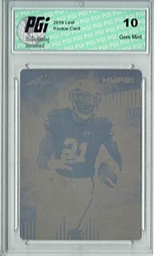 Kerryon Johnson 2018 Leaf HYPE! #14 Rare Plate 1 of 1 Rookie Card PGI 10 - Leaf Football Cards