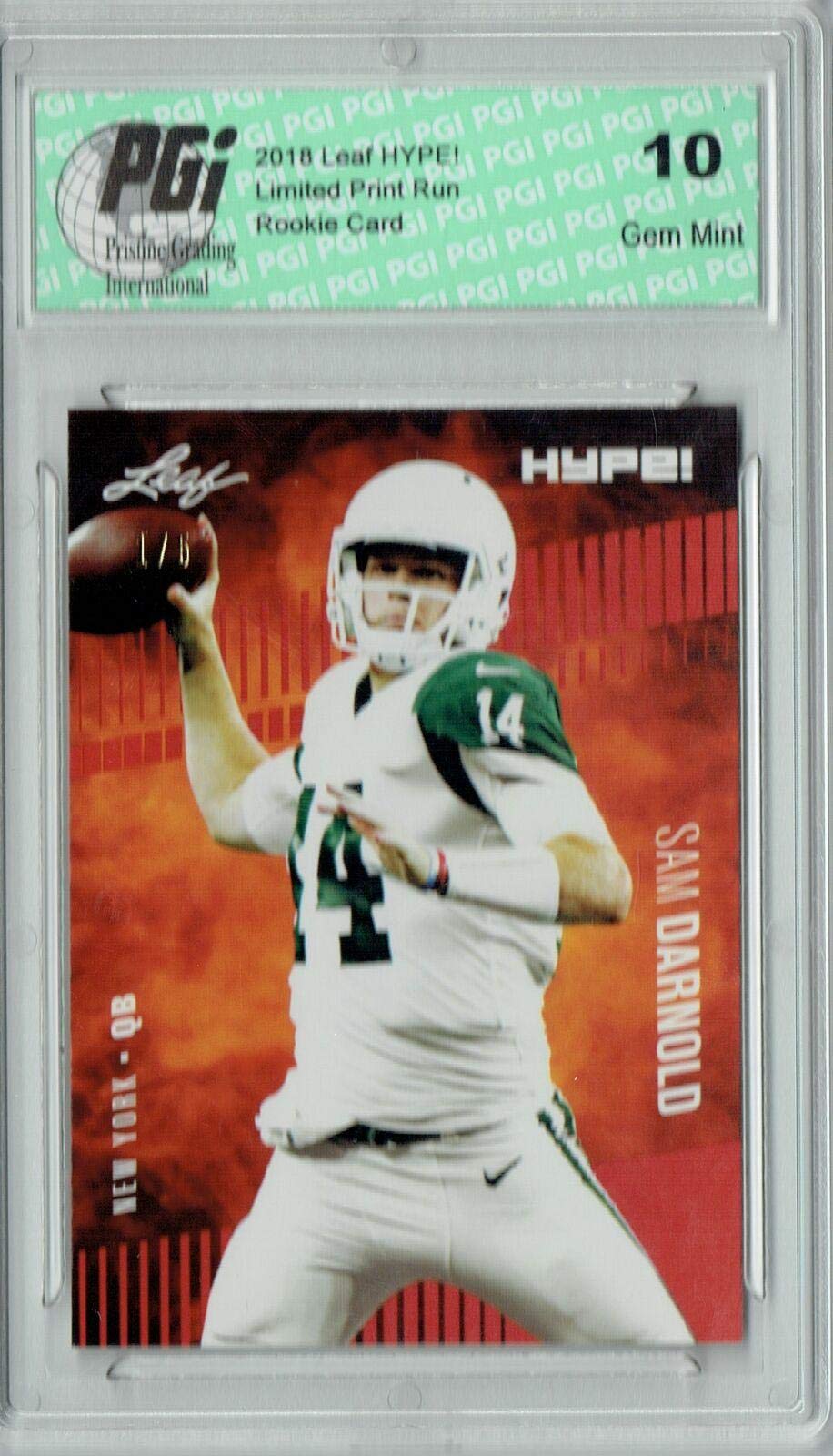 Sam Darnold 2018 Leaf HYPE! #4A The #1 of 5 Rookie Card PGI 10 - Leaf Football Cards