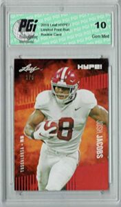 josh jacobs 2019 leaf hype! #21 the 1 of 5 rookie card pgi 10 - football slabbed rookie cards