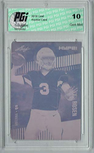 Josh Rosen 2018 Leaf HYPE! #6A Rare Magenta Plate 1 of 1 Rookie Card PGI 10 - Football Slabbed Rookie Cards