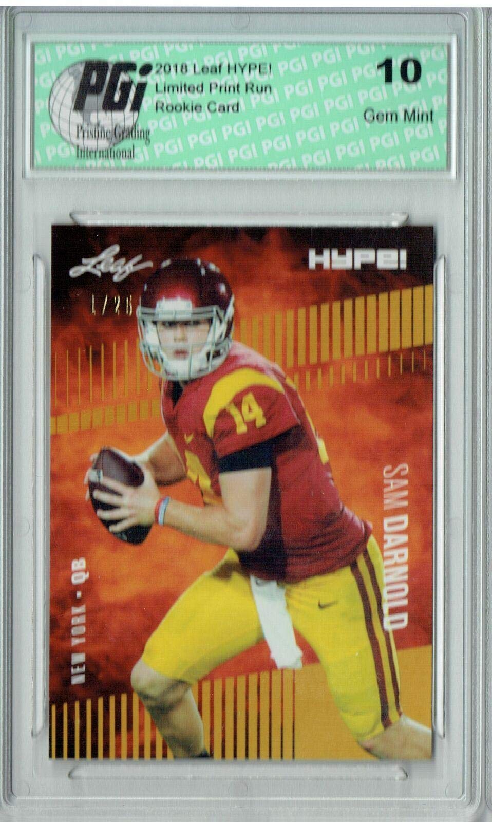 Sam Darnold 2018 Leaf HYPE! #4 The #1 of 25 Rookie Card PGI 10 - Leaf Football Cards