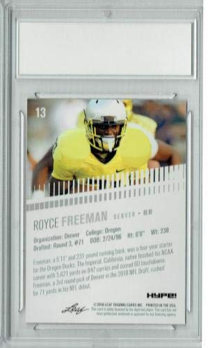 Royce Freeman 2018 Leaf HYPE! #21 Masterpiece True 1 of 1 Rookie Card PGI 10 - Leaf Football Cards