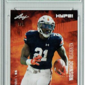 Kerryon Johnson 2018 Leaf HYPE! #14 Masterpiece True 1 of 1 Rookie Card PGI 10 - Leaf Football Cards