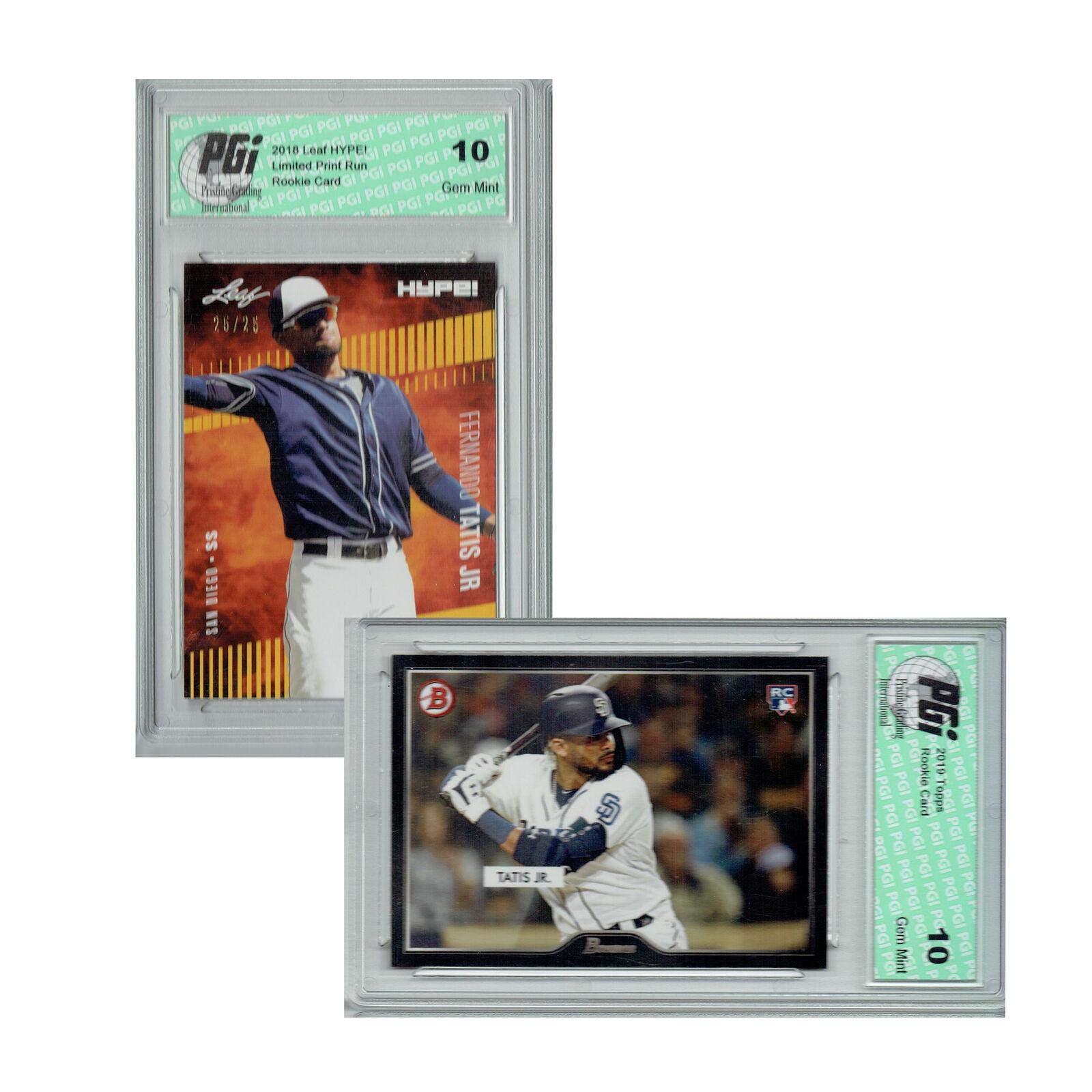 Fernando Tatis Jr 2019 Topps 2018 Leaf Hype 1 Of 25 Rookie Card 2 Pack Pgi 10 Baseball 