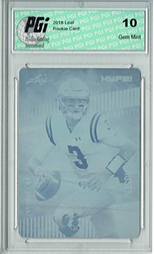 Josh Rosen 2018 Leaf HYPE! #6 Rare Cyan Plate 1 of 1 Rookie Card PGI 10 - Football Slabbed Rookie Cards