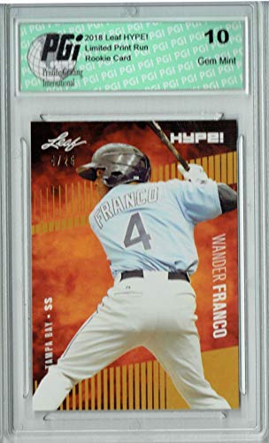 Wander Franco 2018 Leaf HYPE! #2A Jersey #4 of 25 Rookie Card PGI 10 - Leaf Baseball Cards