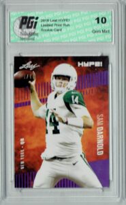 sam darnold 2018 leaf hype! #4a the #1 of 10 rookie card pgi 10 - leaf football cards