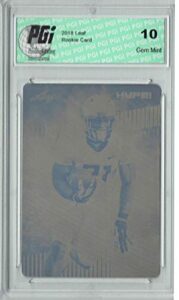 royce freeman 2018 leaf hype! #13 rare plate 1 of 1 rookie card pgi 10 - football slabbed rookie cards