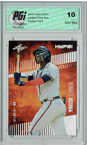 Ronald Acuna 2018 Leaf HYPE! #1A Blank Back 1 of 1 Rookie Card PGI 10 - Leaf Baseball Cards