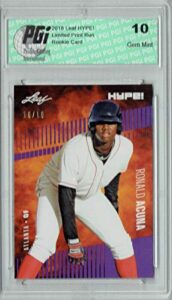 ronald acuna 2018 leaf hype! #1 sp, just 10 made rookie card pgi 10 - leaf baseball cards