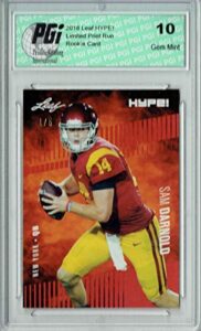 sam darnold 2018 leaf hype! #4 the #1 of 5 rookie card pgi 10 - leaf football cards