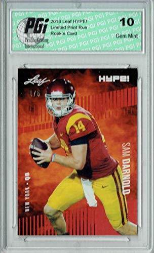 Sam Darnold 2018 Leaf HYPE! #4 The #1 of 5 Rookie Card PGI 10 - Leaf Football Cards