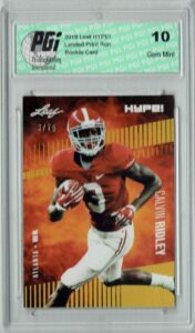 calvin ridley 2018 leaf hype! #8 jersey #3 of 25 rookie card pgi 10 - leaf football cards