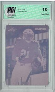 kerryon johnson 2018 leaf hype! #14 rare magenta plate 1 of 1 rookie card pgi 10 - leaf football cards