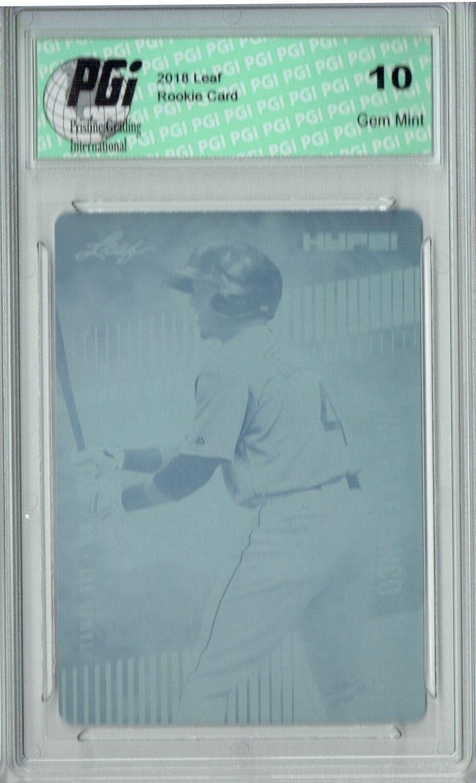 Wander Franco 2018 Leaf HYPE! #2 Rare Cyan Plate 1 of 1 Rookie Card PGI 10 - Baseball Slabbed Rookie Cards