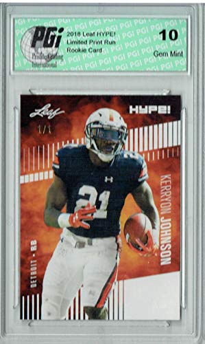 Kerryon Johnson 2018 Leaf HYPE! #14 Blank Back 1 of 1 Rookie Card PGI 10 - Leaf Football Cards