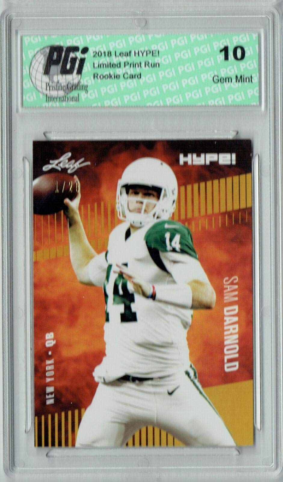 Sam Darnold 2018 Leaf HYPE! #4A The #1 of 25 Rookie Card PGI 10 - Leaf Football Cards