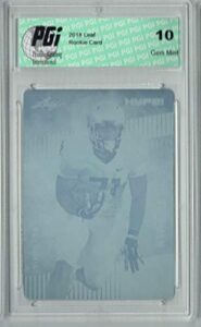 royce freeman 2018 leaf hype! #13 rare cyan plate 1 of 1 rookie card pgi 10 - football slabbed rookie cards