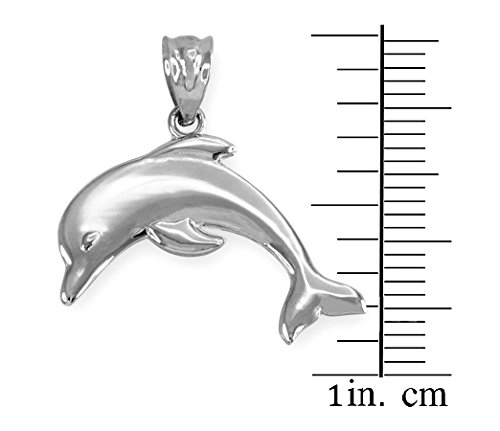 Claddagh Gold Polished 925 Sterling Silver Jumping Dolphin Sea Life Pendant Charm Necklace