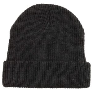 Trendy Apparel Shop Oversized Big Size Plain Ribbed Knit Cuff Long Beanie Hat - Charcoal - 2XL