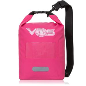 vos waterproof premium dry bag - 5l | all-purpose bag lightweight dry storage bag backpack for travel, swimming, boating, kayaking, camping, beach (pink)