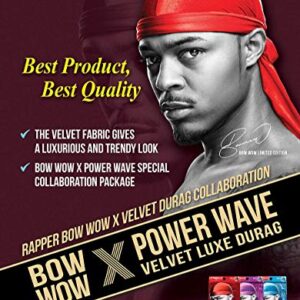 KISS RED Bow Wow Power Wave Velvet Luxe Durag (Charcoal Grey)