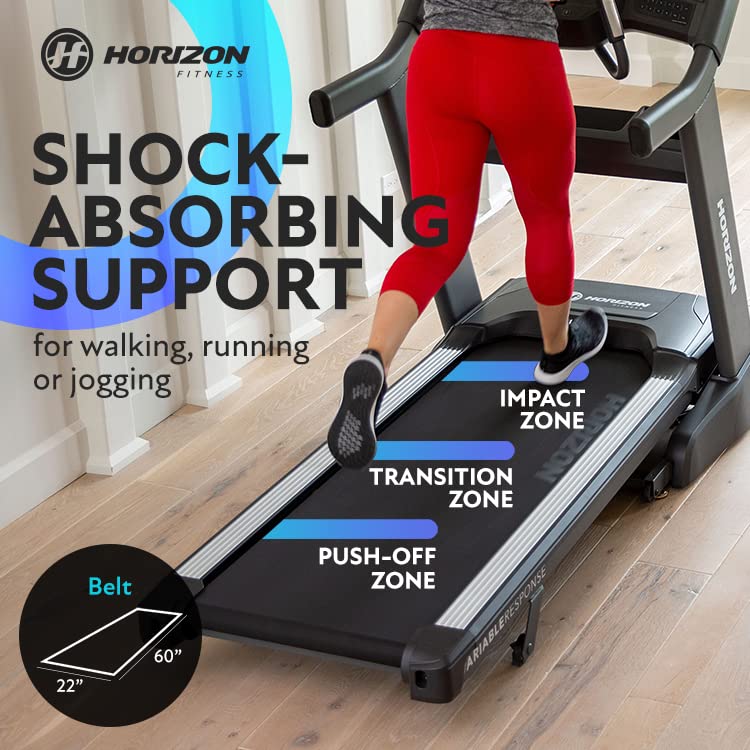 Horizon Fitness 7.8 at Studio Series Smart Treadmill with Bluetooth and Incline, Heavy Duty Folding Treadmill 375 lbs Weight Capacity, Pro Running Machine for Home Exercise and Running with Apps