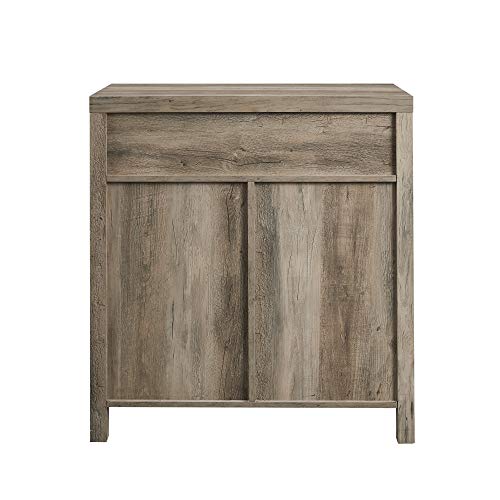 Walker Edison Cass Modern Farmhouse Double Barn Door Accent Cabinet, 30 Inch, Grey Wash