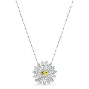 swarovski eternal flower pendant necklace cz white 1 one size