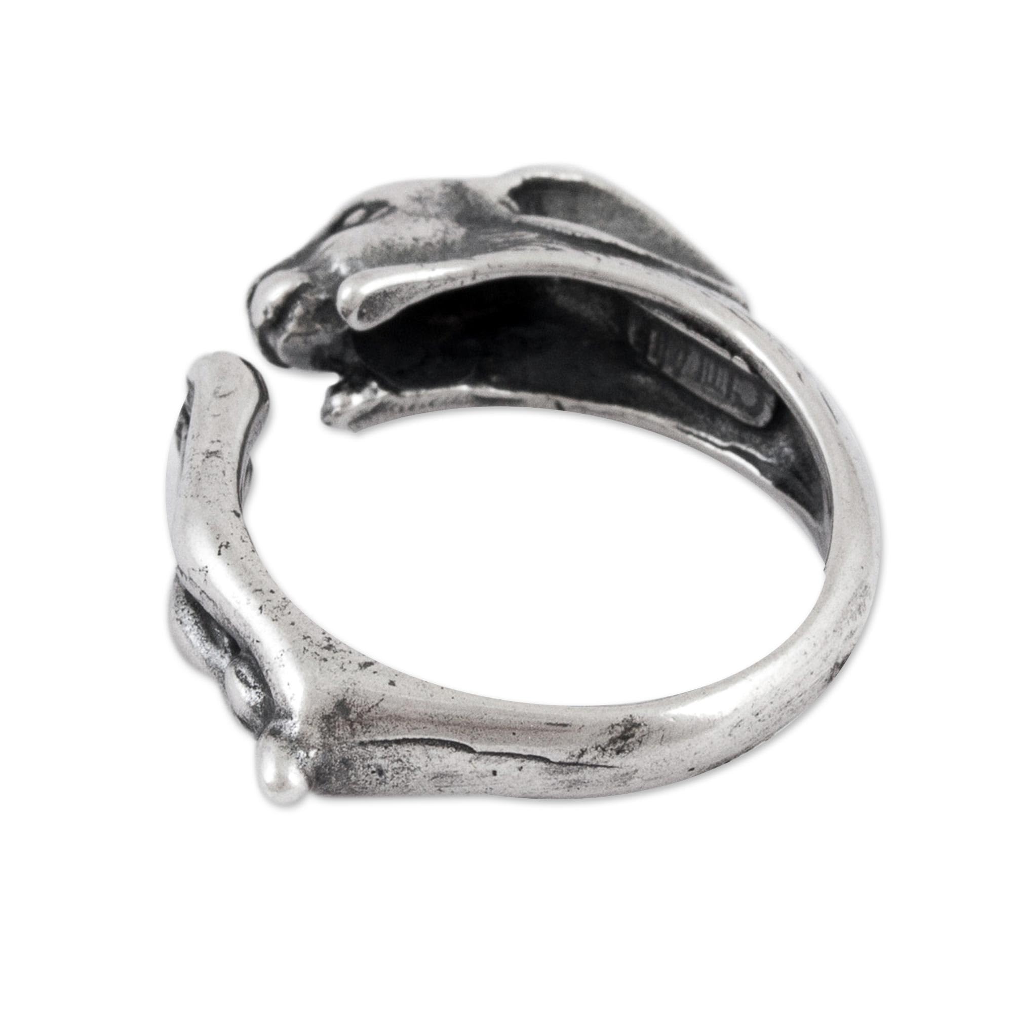 NOVICA Artisan Handmade Sterling Silver Wrap Ring Rabbitshaped from Mexico No Stone Animal Themed [ring Front 0.2 in L x 0.6 in W x 0.2 in H Band Width 3 mm W] ' Rabbit of Abundance'