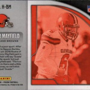 2019 Panini Prizm Hype #11 Baker Mayfield Cleveland Browns NFL Football Trading Card