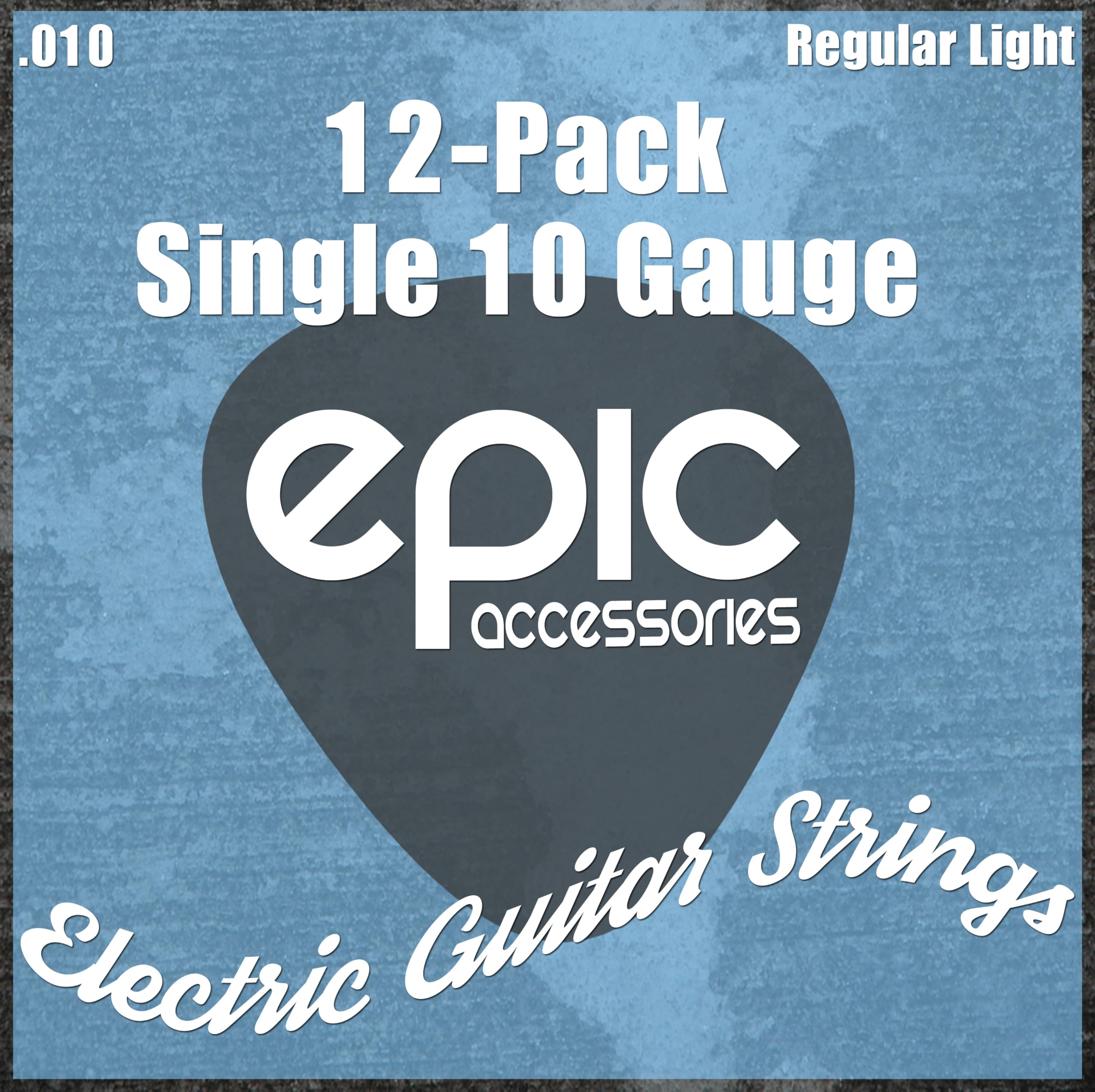 12-Pack .010 Gauge High E String Single Electric Guitar Strings Individually Wrapped 10 Gauge Pack of 12