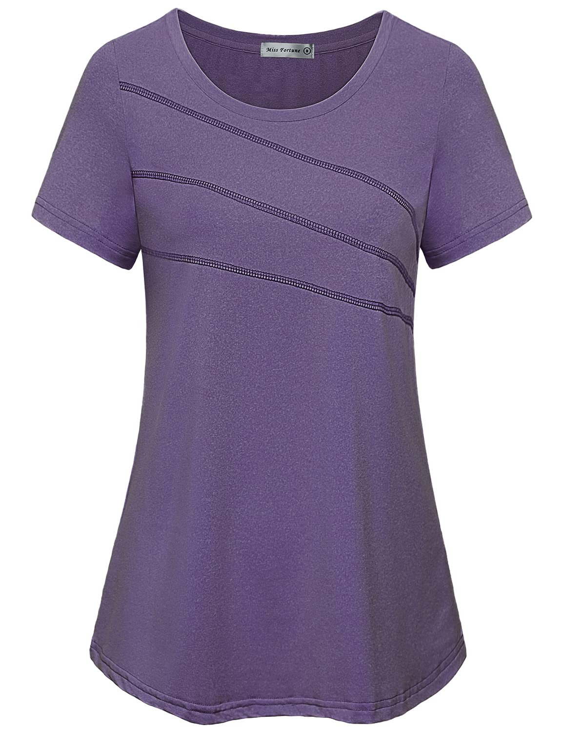 Miss FORUTNE Tunic Yoga Tops for Women, Biking Tshirts Ladies Workout Clothing Plus Size Moisture Wicking Soft Comfy Short Sleeve Sports Top XXXL