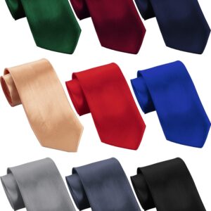 SATINIOR 9 Pieces Men's Slim Tie Skinny Necktie Solid Color Tie Retro Classic 3 Inches Skinny Ties, Multicoloured, One Size