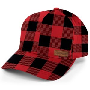 Tipsy Elves Buffalo Plaid Baseball Hat - Plaid Christmas Hats for Men & Women