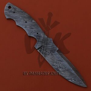 Damascus Steel Blank Blades for Knife Making Supplies, Full Tang Handmade 9 inch Damascus Hunting Knife Blank JNR 4055