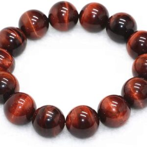 16mm Natural Red Tiger Eye Gemstone Cat Eye Round Bead Women Men Bracelet AAAA