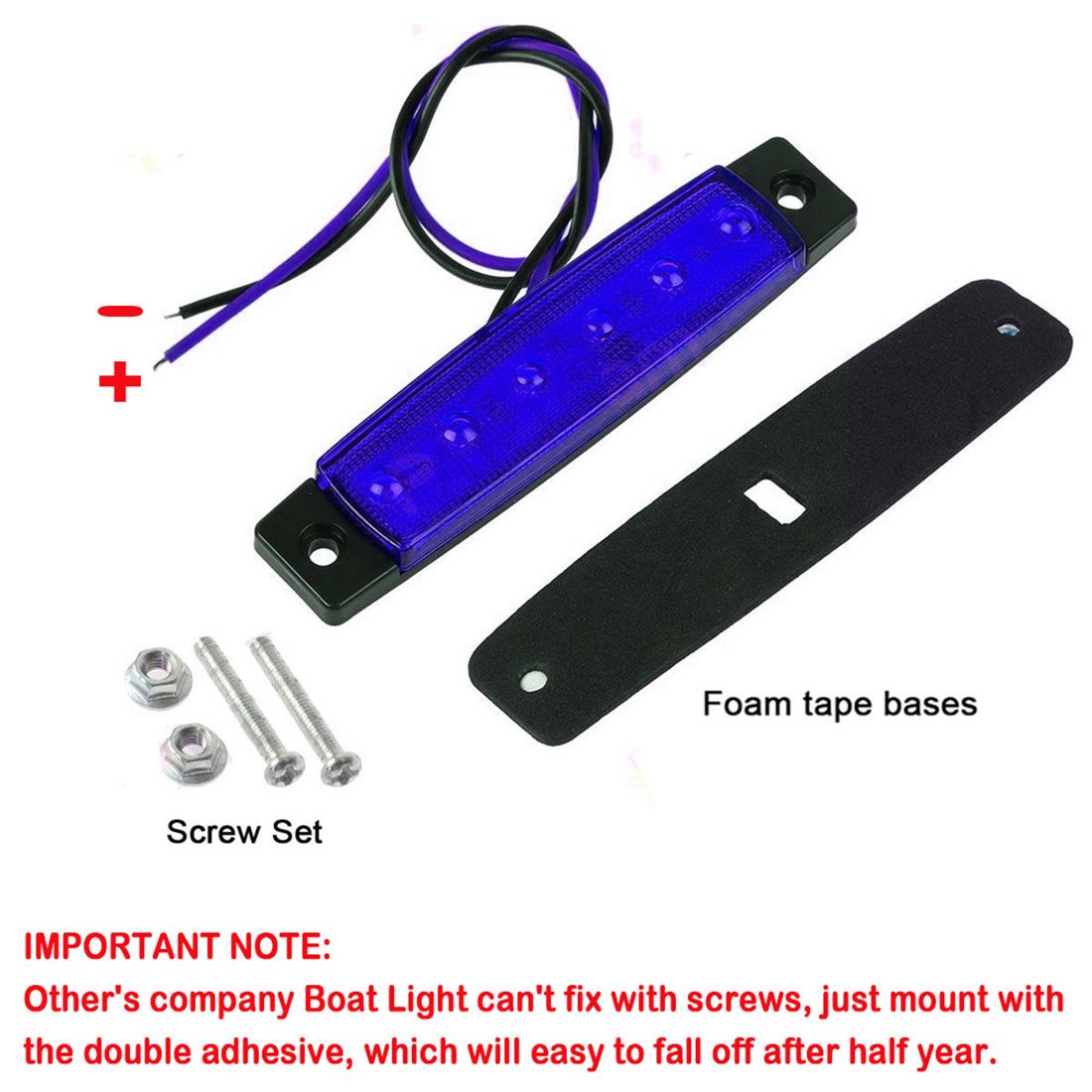 Shangyuan Interior Marine Strip Lights, 6 Led Utility Strips, White Led Courtesy Light, 12v Led ,Marine Interior Lights, Boat Interior Led Lights, Blue, 6PCS