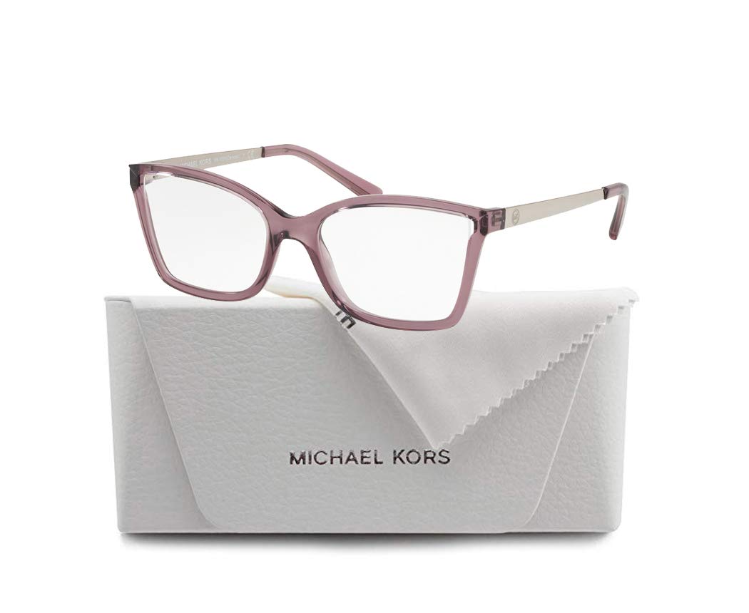 Michael Kors MK4058 CARACAS 3502 54M Burgundy Crystal Injected Rectangular Eyeglasses For Women+ BUNDLE with Designer iWear Eyewear Kit Care Kit