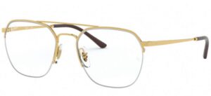 ray-ban rx6444 square prescription eyeglass frames, arista/demo lens, 53 mm