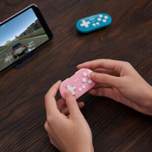 8Bitdo Zero 2 Bluetooth Gamepad Keychain Sized Mini Controller for Switch, Windows, Android, macOS & Raspberry Pi(Pink Edition) - Nintendo Switch