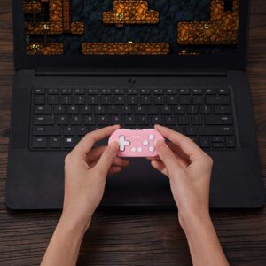 8Bitdo Zero 2 Bluetooth Gamepad Keychain Sized Mini Controller for Switch, Windows, Android, macOS & Raspberry Pi(Pink Edition) - Nintendo Switch