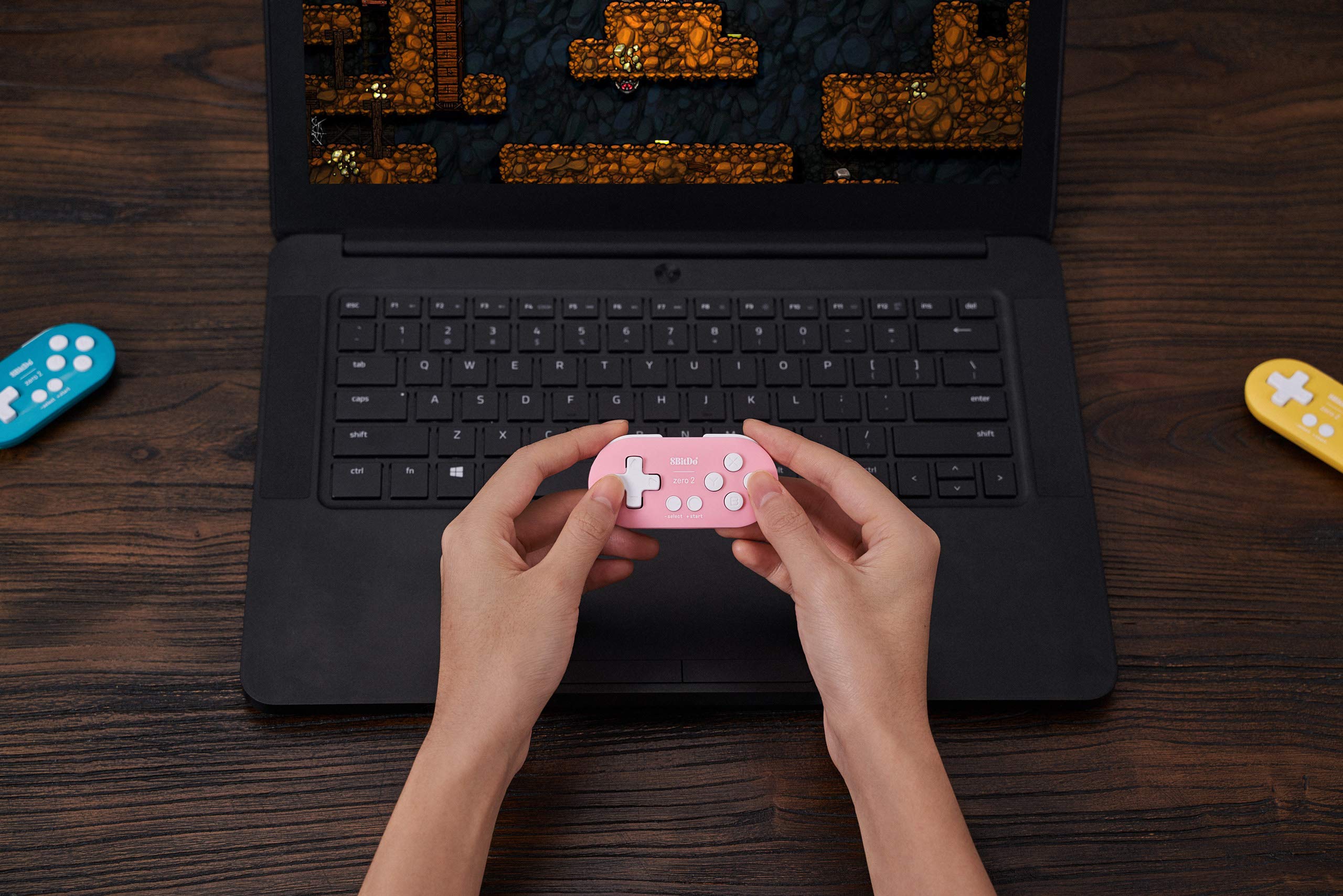 8Bitdo Zero 2 Bluetooth Gamepad Keychain Sized Mini Controller for Switch, Windows, Android, macOS & Raspberry Pi(Pink Edition) - Nintendo Switch