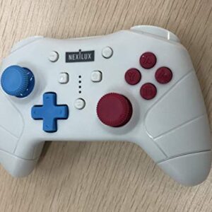 NEXiLUX Wireless Pro Mini Controller Compatible with Nintendo Switch (Motion Sensor & Turbo Enhanced), PC, Android Phone and Android TV - Light Gray (NXL-95227)