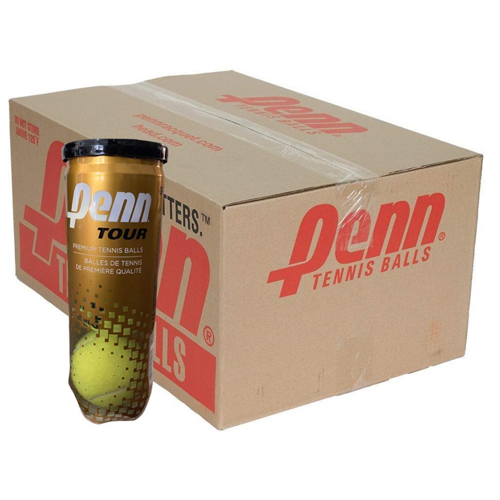 Penn Tour Regular-Duty Felt Clay Court Tennis Balls (3-Ball Can) (24 Cans = 1 Case)