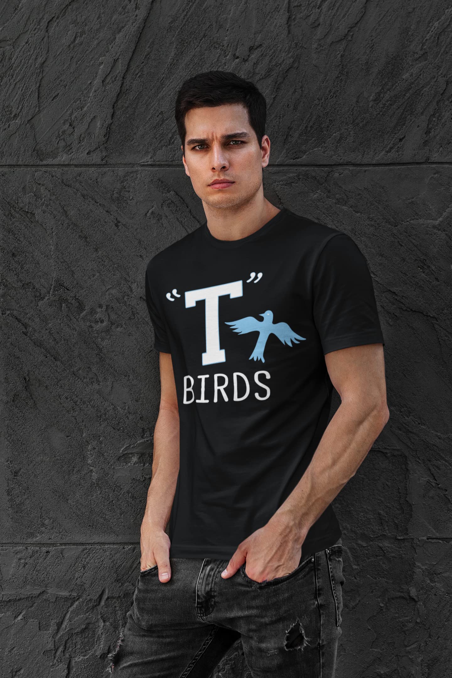 T Birds Canvas Tote Bag for Women, Cloth Bag Tbird Gang Logo Graphic Tees Black 15x15 inches