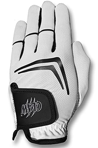 Caddy Daddy Claw Golf Gloves for Men | Mesh Gloves for Breathability | Flex-Mesh Design | Silicone-Web Coating for Max. Grip | Left & Right Hand | 100% Machine-Washable | Black, White, Grey