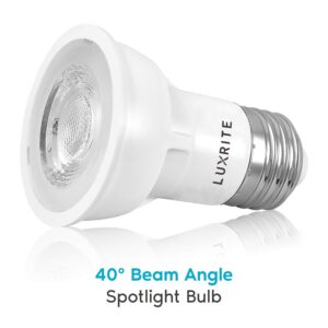 LUXRITE PAR16 LED Bulb, 5.5W (50W Equivalent), 2700K Warm White, 450 Lumens, Dimmable Spot Light, Enclosed Fixture Rated, 40° Beam Angle, ETL, Damp Rated, E26 Medium Base (4 Pack)