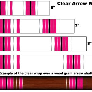 White Water Archery Non-Laminated Clear Transparent Pink Crests Traditional 13 Arrow Wraps 15 Pc Pack Choose Length Width (9, 1.4)